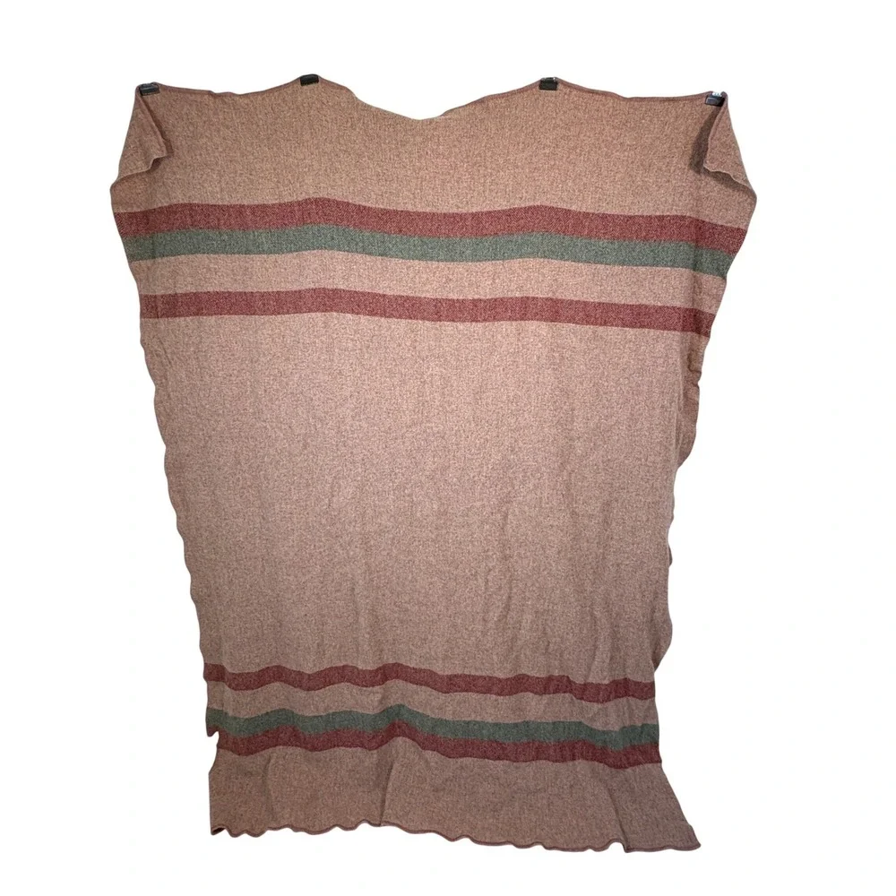 VTG Kenwood Wool Blanket Camp Rose Fair Striped Rustic Cabin Heavyweight 55x74